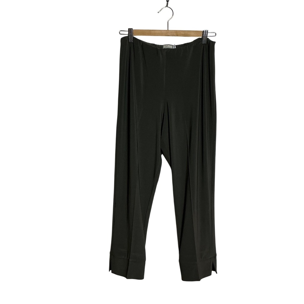 Sympli Size 8 Olive Green Jersey Stretch Pull On Elastic Waist Cropped Pants